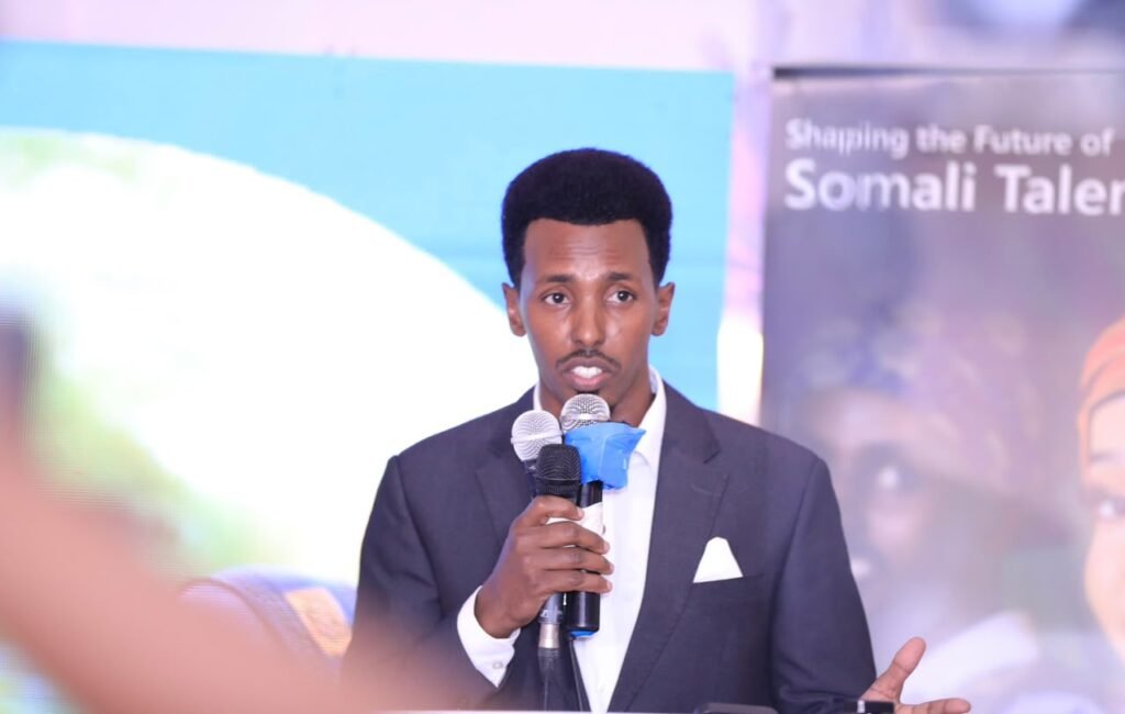 Abdishakur Abdi Abbi, Founder and Executive Director of National Fitness, speaking at an event
